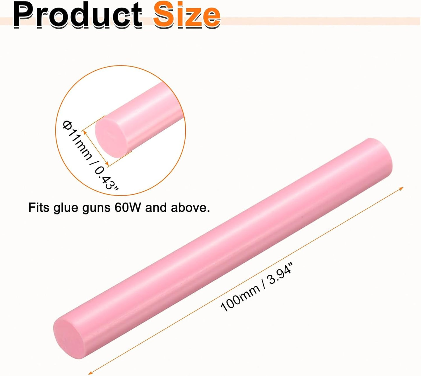 HARFINGTON 10pcs Hot Glue Sticks 0.43" Dia x 3.94" Long EVA Mini Hot Melt Adhesive Glue Stick for Hot Melt Gun Wood Plastic Glass Flowers Fabrics Foam, Pink
