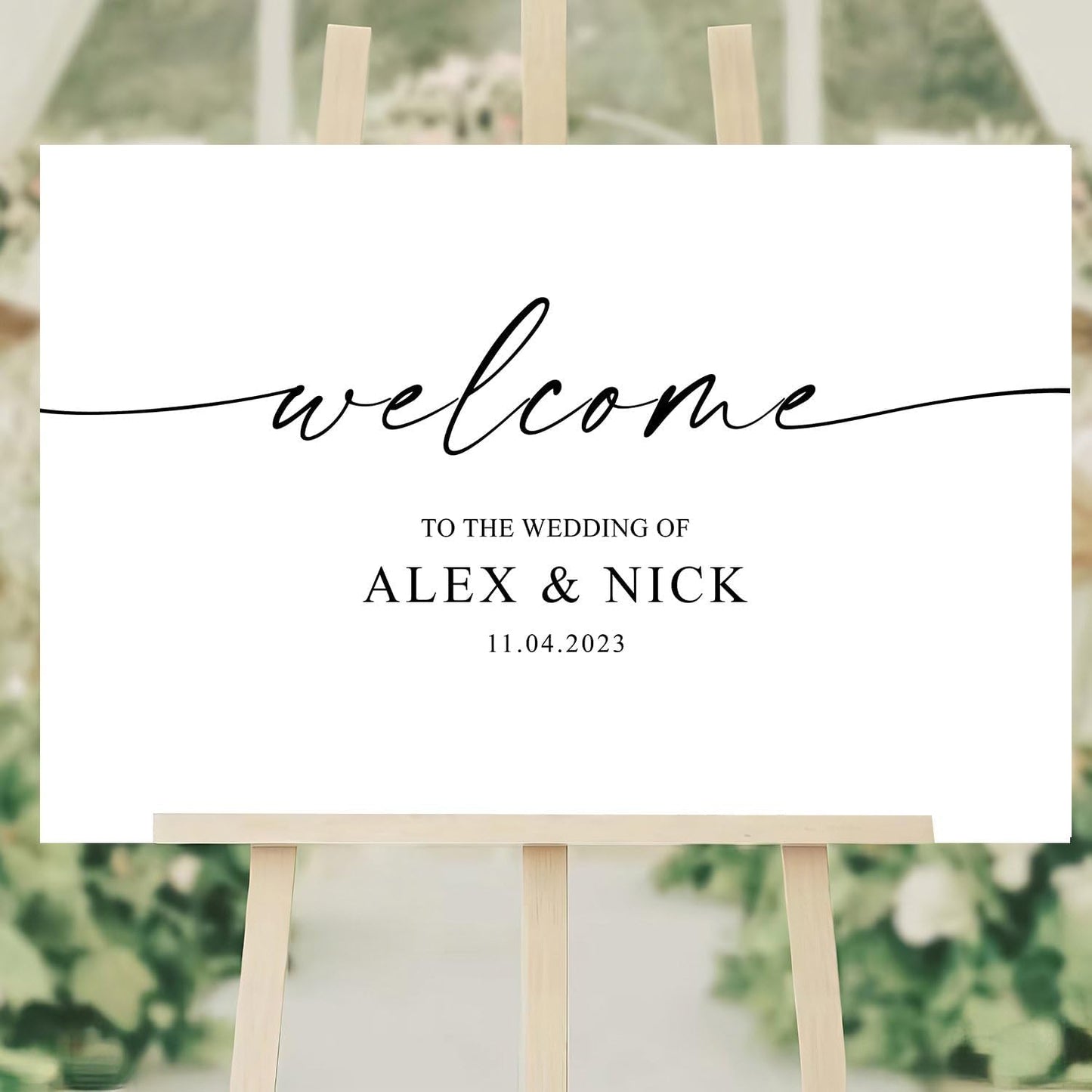 Script Calligraphy Wedding Welcome Signs, Welcome Sign Wedding, Customized Wedding Welcome Sign, Custom Wedding Welcome Sign