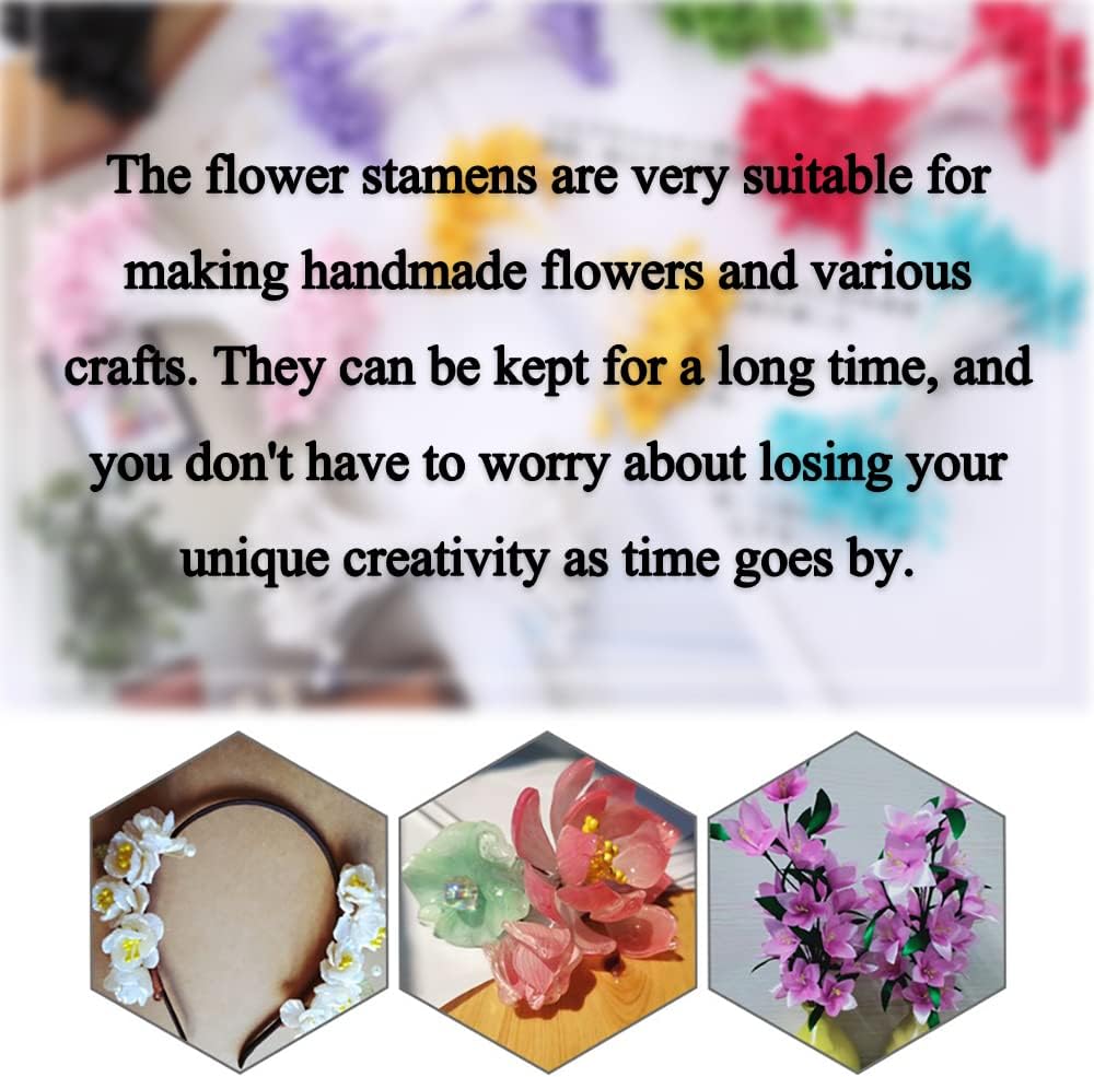 HAHIYO 1000Pcs 1mm White Pearl Double Head Flower Pistil for Flower Making Scrapbook Decoration - Mini Handmade Artificial Pistil Pearlized Floral Stamen Pollen