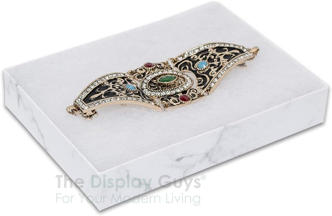 TheDisplayGuys - 25-Pack #53 Kraft Paper Cardboard Gift Boxes/Jewelry Cases w. Cotton Padding & Lid - Marble White - (5.4" x 3.9" x 1.0")