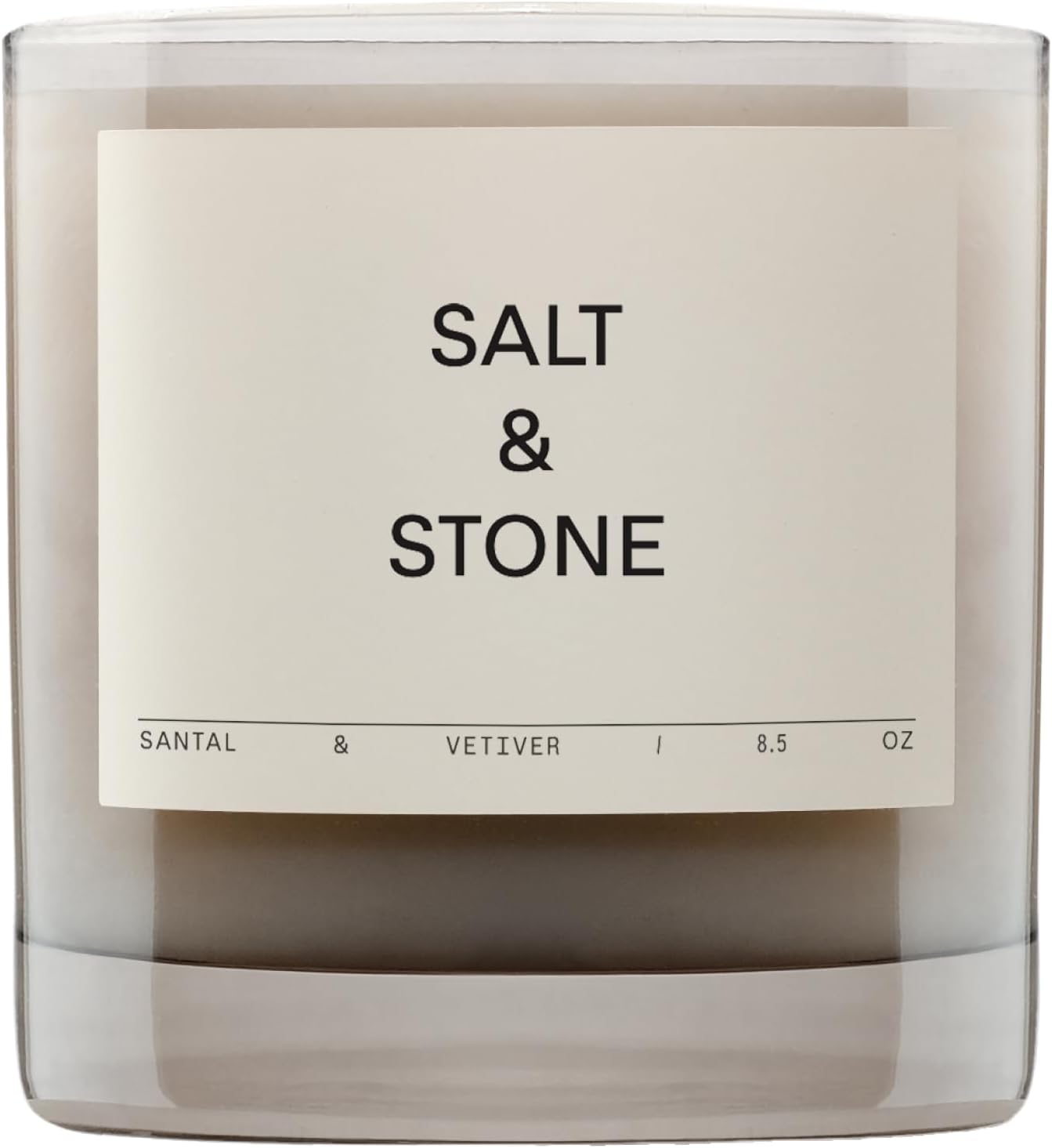 SALT & STONE Scented Candle for Women & Men | Hand-Poured, Aromatic & Fragrant | Coconut & Soy Blend Wax | 100% Cotton Wick | Long-Lasting 50 Hour Burn Time (8.5 oz) (Santal & Vetiver)