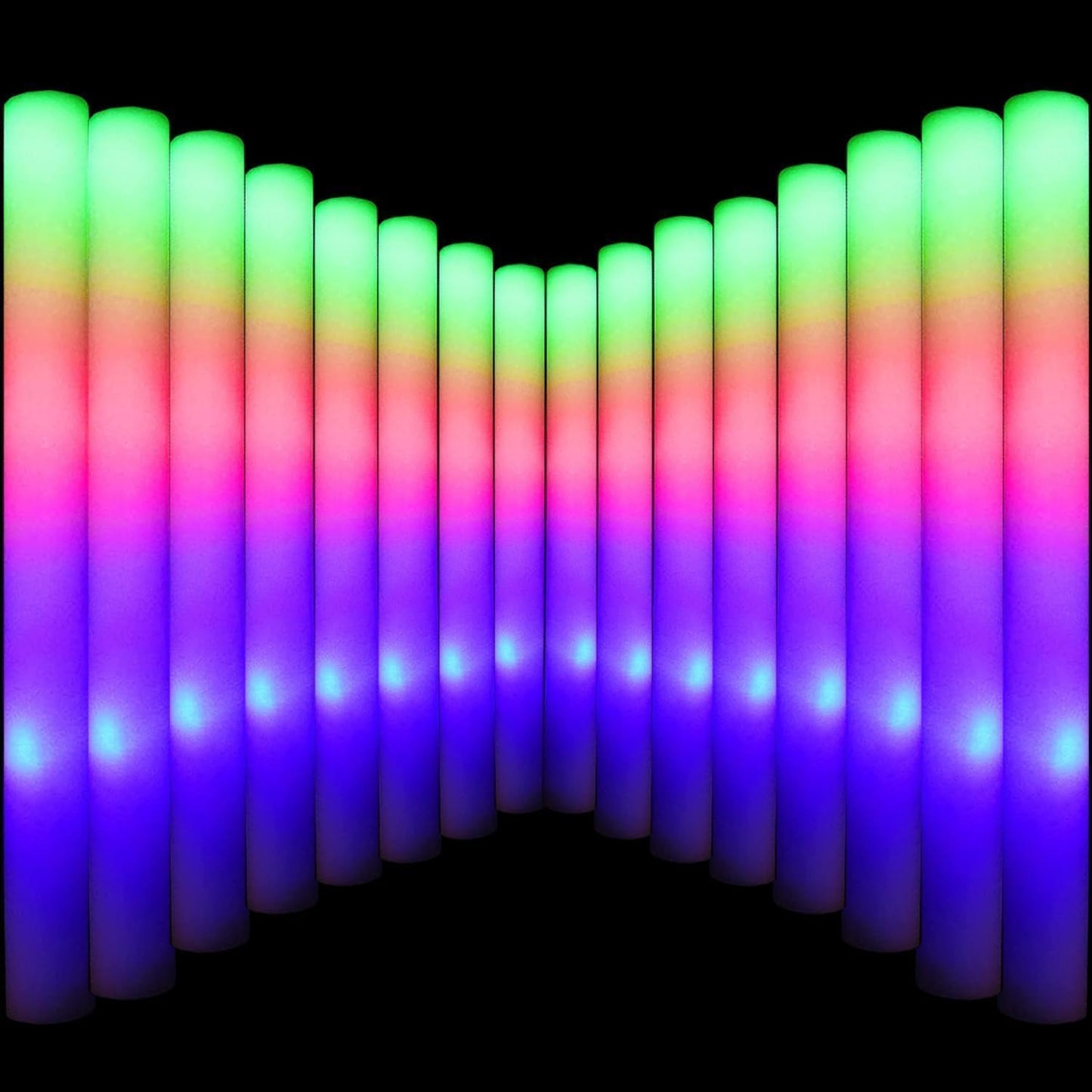 LifBetter Light Up Glow Sticks Bulk, LED Foam Sticks 112 pcs Glow in The Dark with 3 Modes Flashing Led Foam Multicolor Batons Light up Party Favors for Birthdays, Weddings, Concerts, Festivals