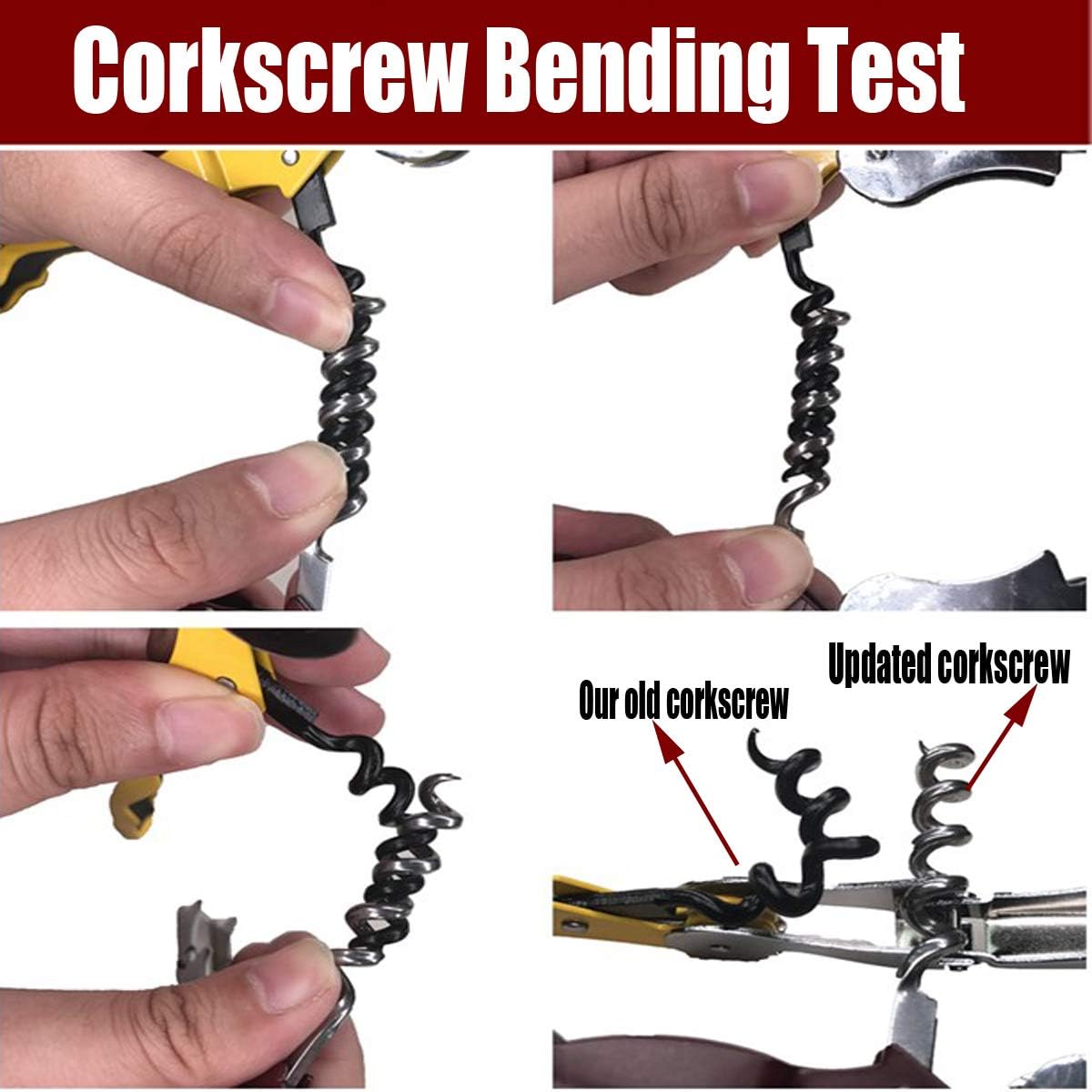 Professional Waiter Corkscrew Wine Openers Set, Heavy Duty Stainless Steel Hinges Wine Key for Restaurant Waiters, Sommelier, Bartenders