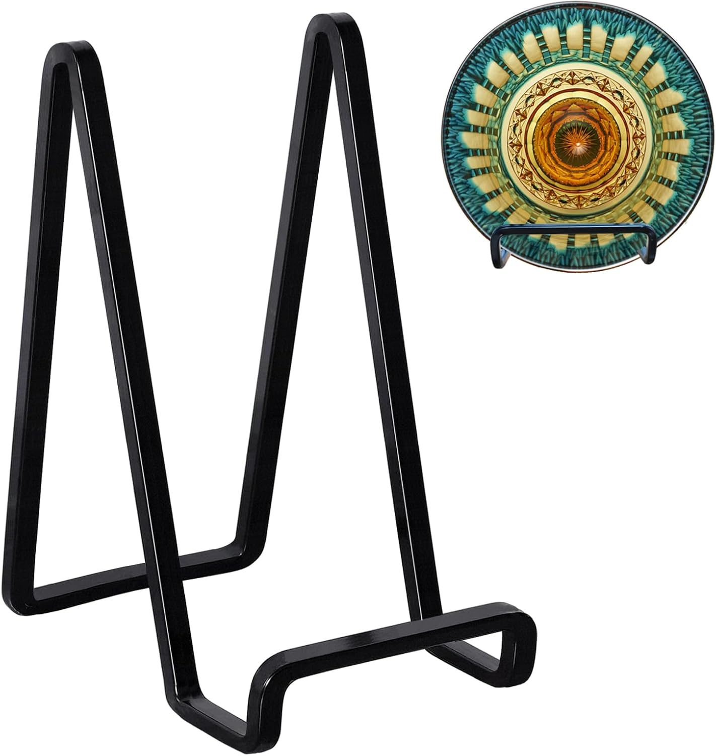 3 Pack 6 inch Metal Plate Stands for Display, Plate Holder Pictures Frame Easel Display Stand, Tabletop Picture Stand, Iron Easels for Display Photo Frames, Plates, Vinyl Record，Book, Plaque, Sign