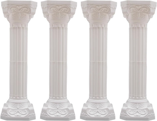 Roman Pillars Decoration Party Flower Pot Columns Set 4Pcs Decor Pedstal Stand 10.63x34.65in Style2 Flower Floral Wedding Party Event Road Decorative Columns (10.63 * 34.65in Style2)