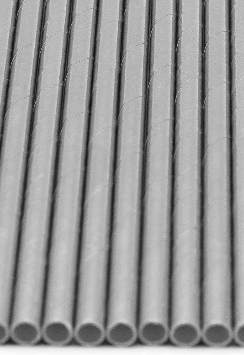 Pack of 150 Silver Foil Biodegradable 4-Ply Paper Drinking Straws (Compostable, Non-toxic, BPA-free)