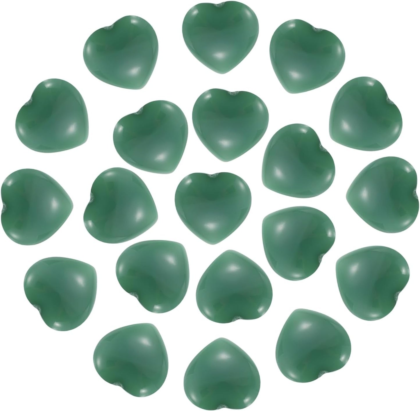 PATIKIL 20 Pcs Natural Heart Shaped Crystal Stone, 0.6 Inch Mini Polished Love Gemstone Crystal, Pocket Rock Engraved Worry Stones for Women Gifts Meditation, Clear Green