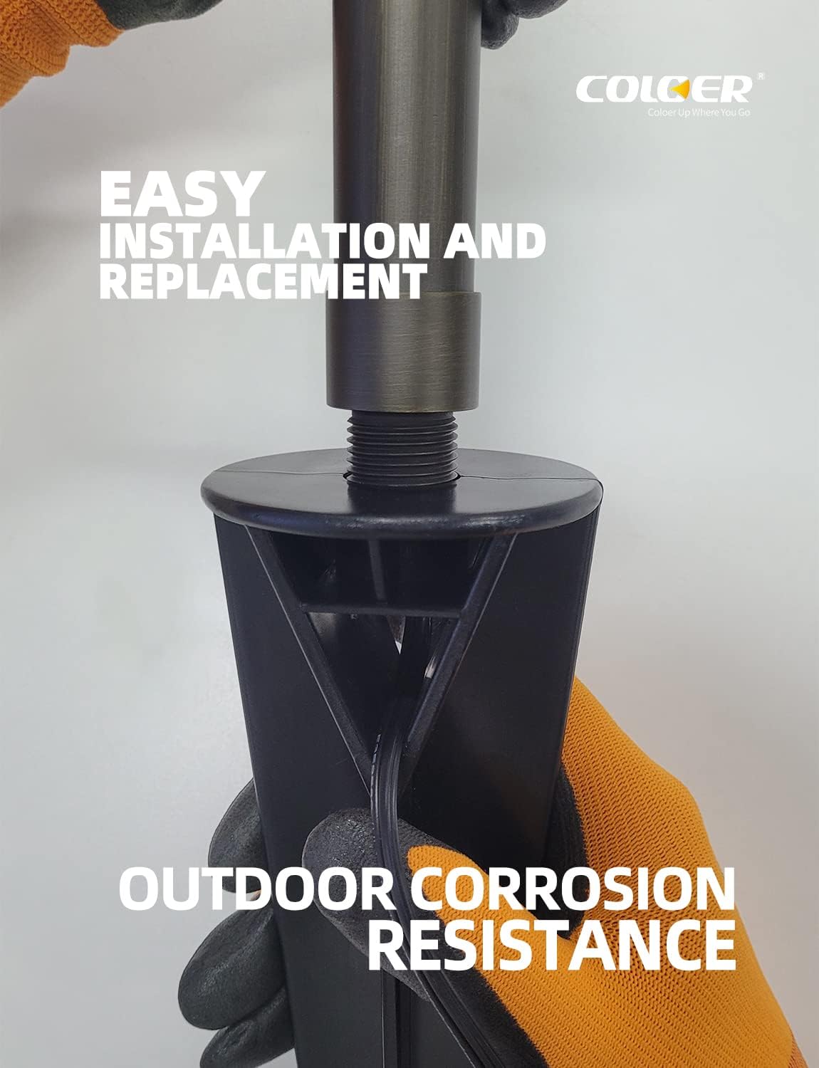 COLOER Large Landscape Lights 8 Inch In-Ground Stake Spikes Replacement 1/2" NPS Thread Without Side Wire Way, Universal Slot Large Ground Stakes Heavy Duty for Outdoor Garden Lights(2 Pack)