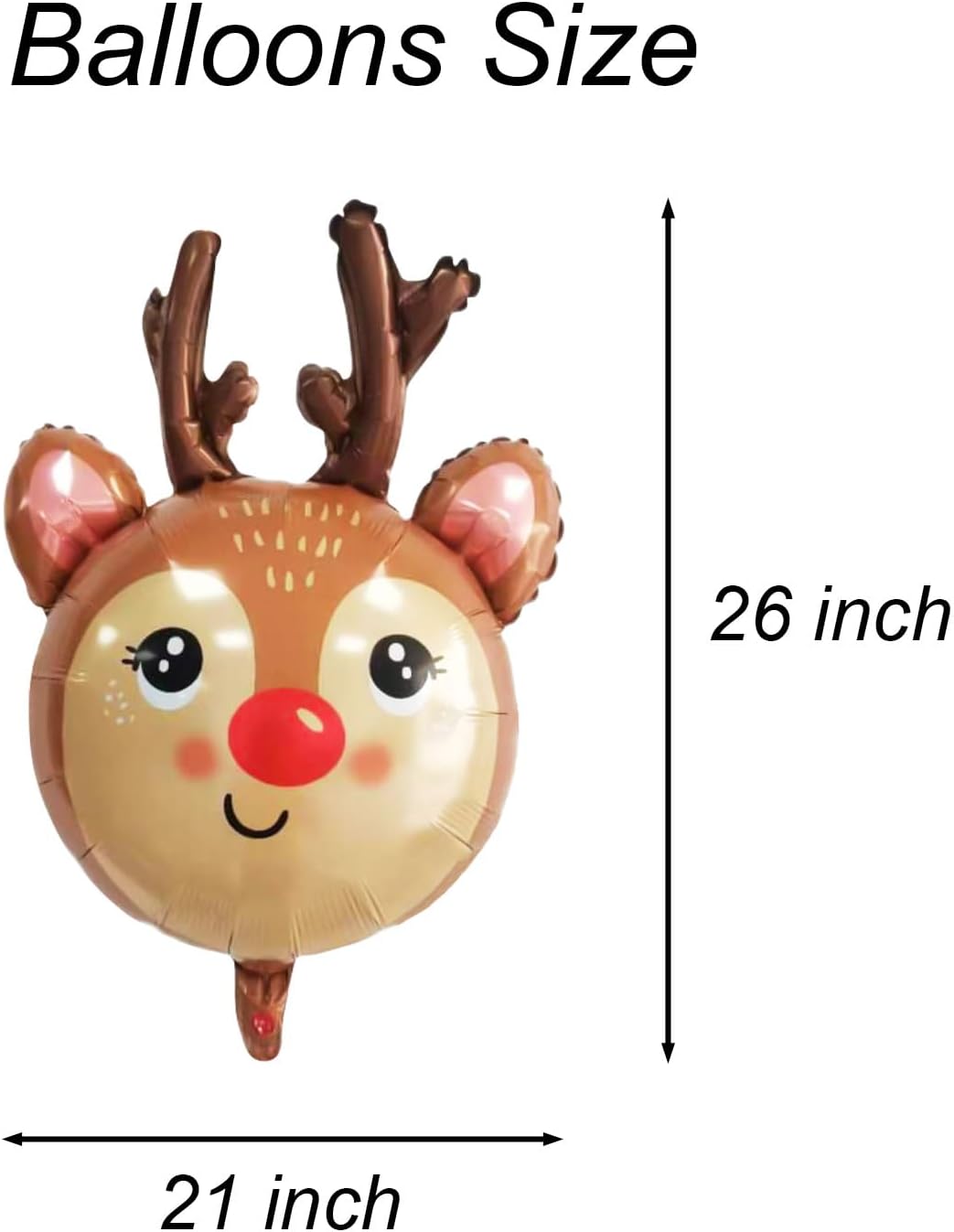 Deer Balloon Christmas Balloons Decorations Reindeer Foil Balloons for Deer Themed Hunting Party Birthday Party Supplies 4 Pcs
