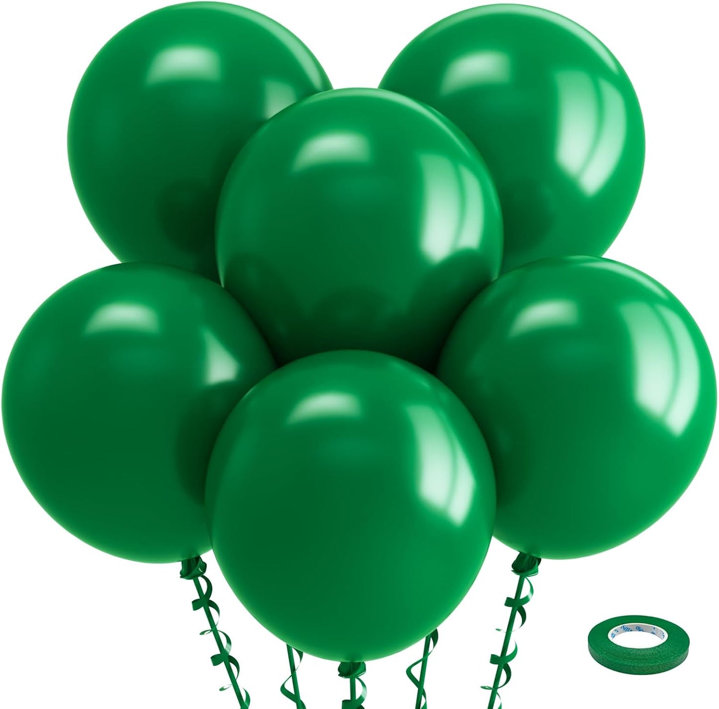 Bezente Green Balloons 18 Inch - 30 Pack Large Thick Dark Green Balloons Big Round Latex Balloons for Birthday Bridal Shower Wedding Party Decorations