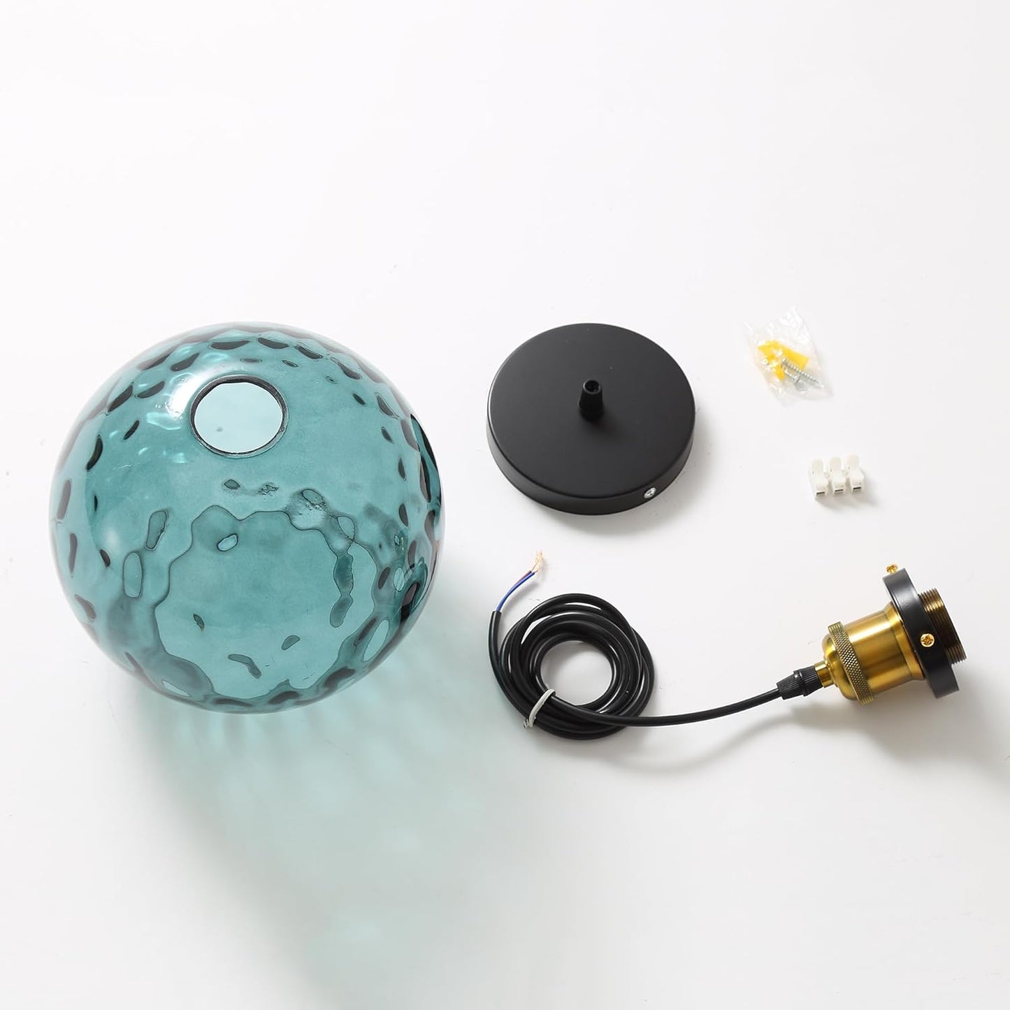 Pendant Light Shade Industrial Hanging Lights Fixtures Ceiling Outdoor Pendant Lighting for Kitchen Island Dining Room Unique Lamp in Kitchen Farmhouse Bedroom (Dark Blue, 7.8 Inches)