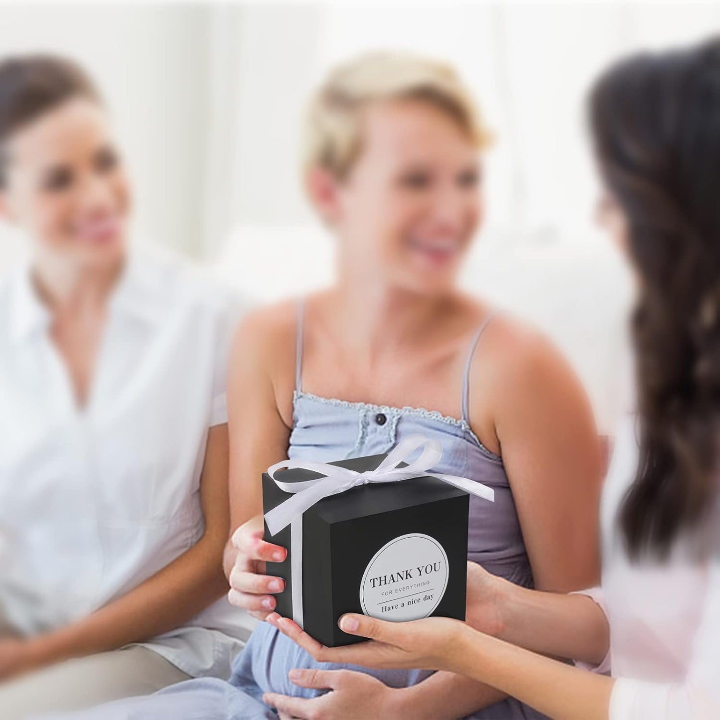 COTOPHER Small Gift Boxes 60 Pack 4x4x4 inches Black Gift Boxes with Lids for Gifts, Crafting, Wedding Party Favor, Cupcake Boxes, Candy, Bridesmaids Proposal Box with Ribbons and Stickers (Black, 60)