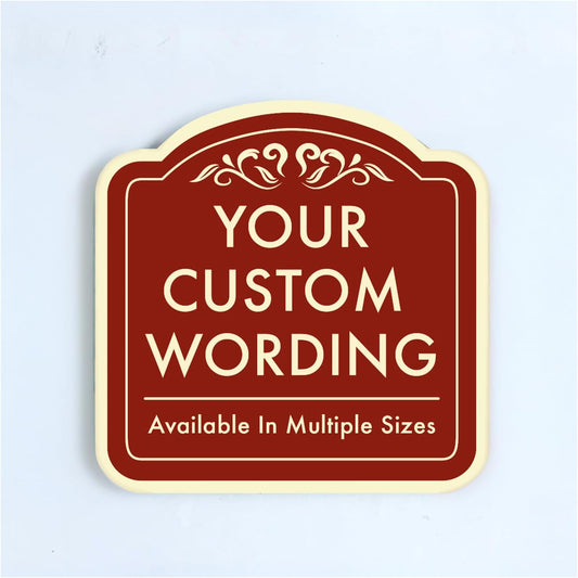 Custom Decorative Outdoor Metal Sign - Personalized Aluminum Driveway Sign, Waterproof, Made In USA - Design 1 Red Brick 24x24 In