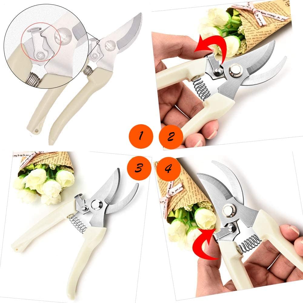 Leize Flower Scissors Set, 2 Pack Premium Thickened Stainless Steel Floral Shears, Strong Pruner for Flowers, Branches and Leaves, Upgrade