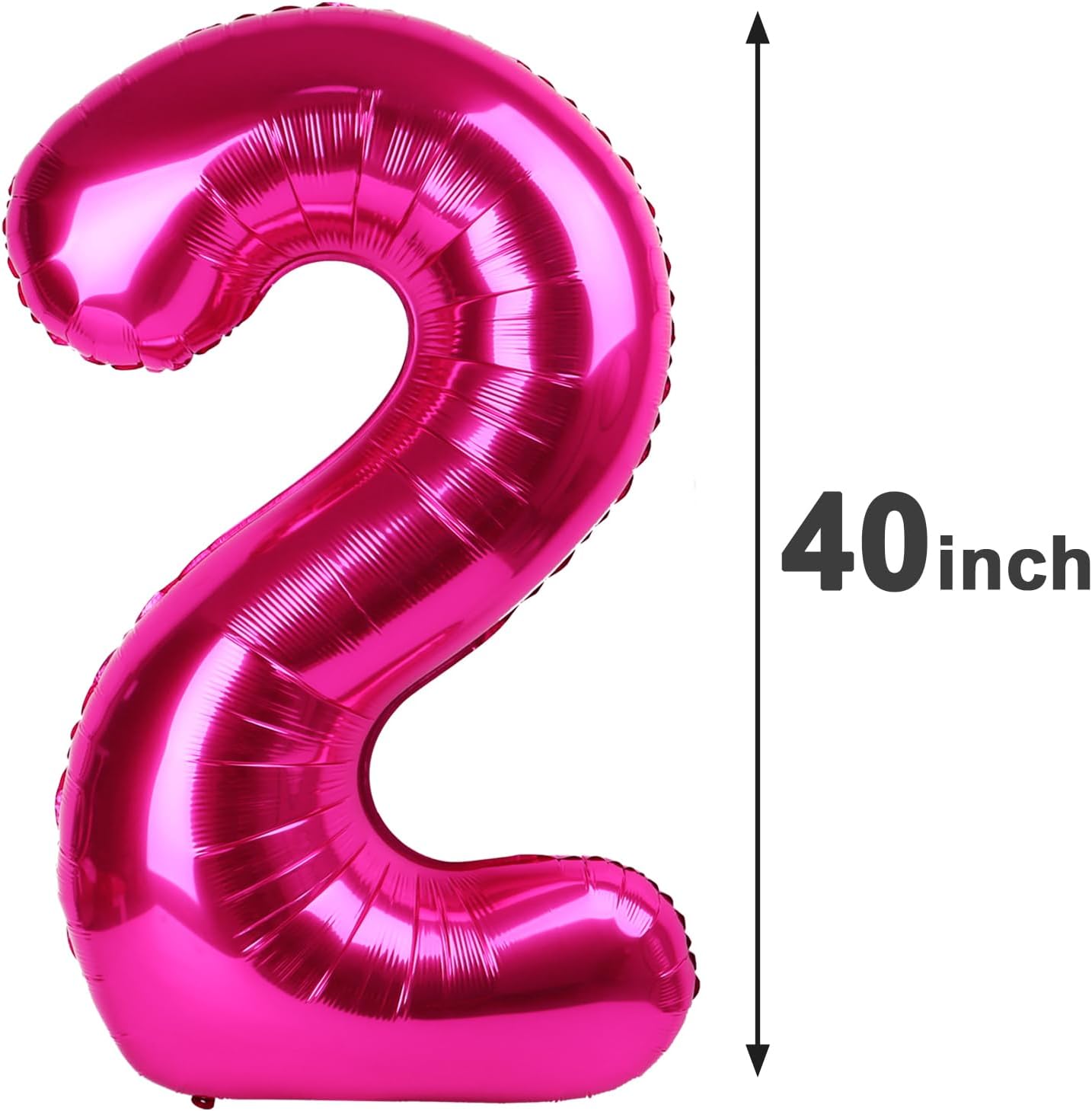 40 Inch Hot Pink Large Number 24 Birthday Balloon, Giant Number 24 24th Balloons, Foil Mylar Big Balloons for Anniversary Graduation Supplies Decorations