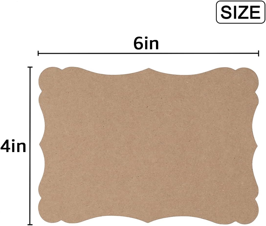 50 Pack Blank Kraft Cards Cardstock Thick Paper Brown Greeting Cards for DIY Gift Card Menus, Baby Shower and Wedding Invitations (Kraft Color, 4x6IN)