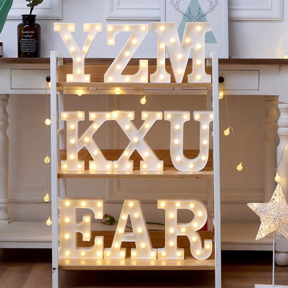 MUMUXI Marquee Light Up Letters | Large Light Up Numbers | Battery Powered and Bright with Every Letter of The Alphabet | for Wedding, Birthday, Party, Celebration, Christmas or Home Decoration (S)