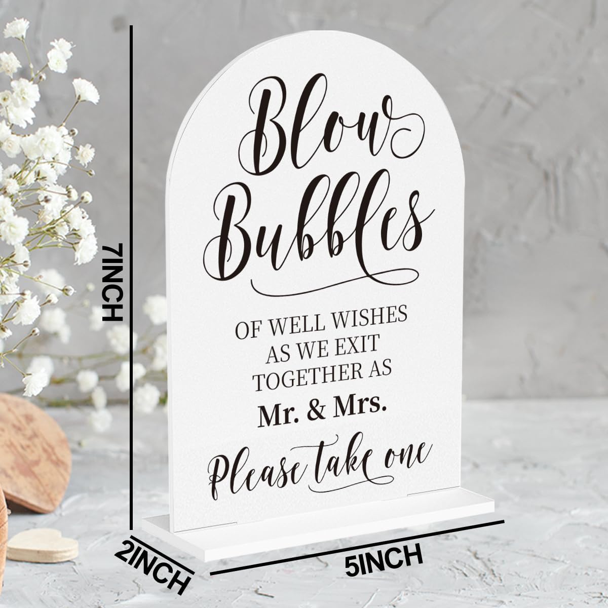 Wedding Blow Bubbles Sign, Blow Bubbles Desk Decor, Wedding Ceremony Party Reception Table Desk Acrylic Decor