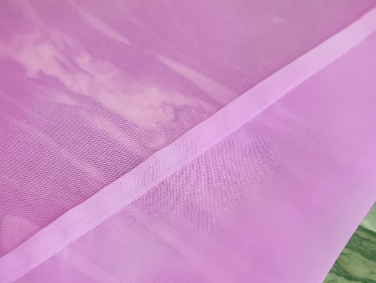 Window Pink Sheer Curtains 130 Inches Long 2 Panels Sheer Curtain Basic Rod Pocket Panel for Bedroom Children Living Room Yard Kitchen (Pink, 52" W x 130" L | 2 pcs)