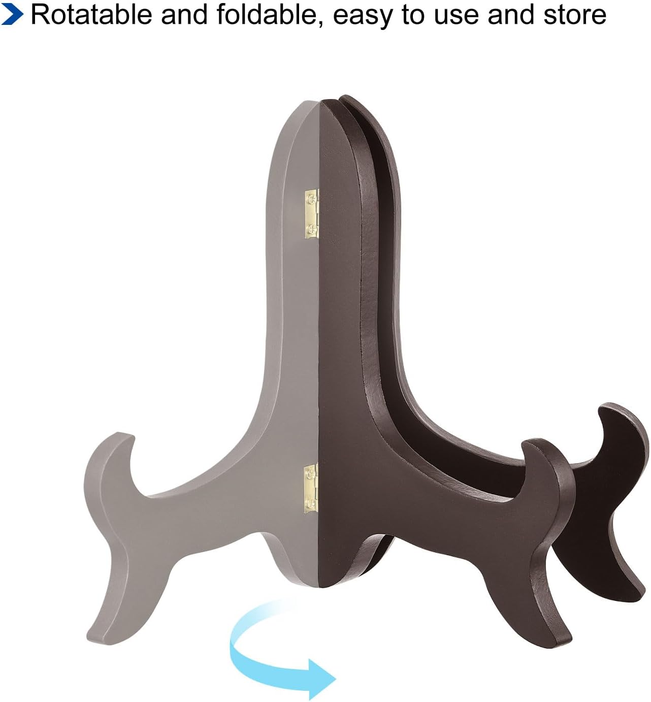uxcell 9" Easel Plate Holder, Wooden Folding Display Stand Brown for Decorative Picture Frame