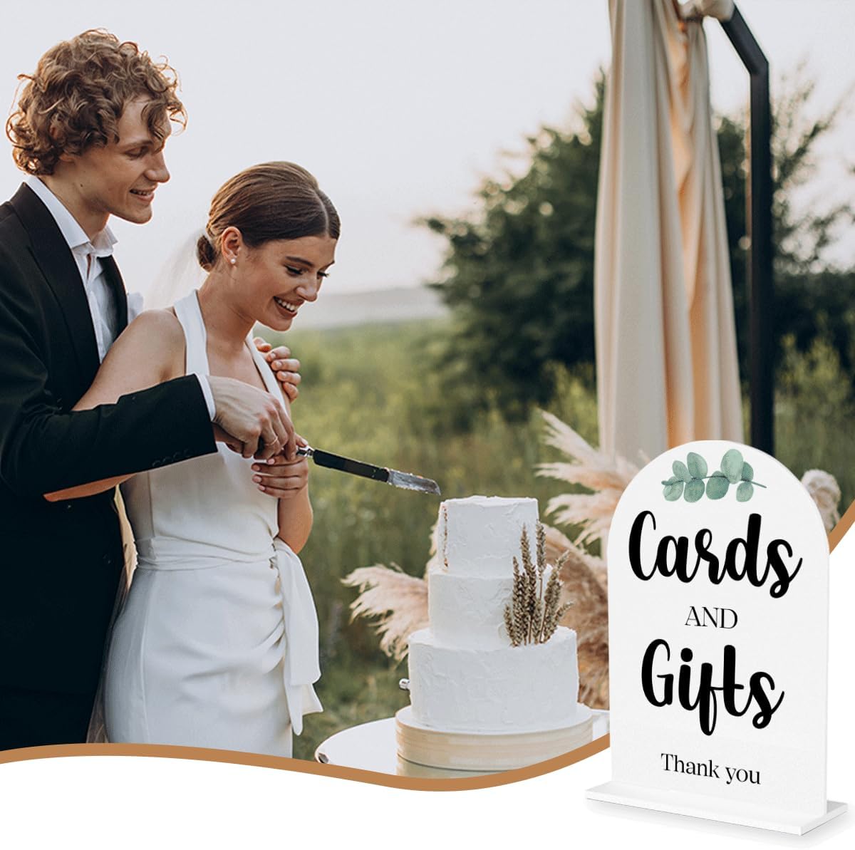 Cards and Gifts Sign for Wedding, Wedding Engagement Bridal Shower Baby Shower Decor for Reception Reception Party, Weddings Table White Acrylic Sign