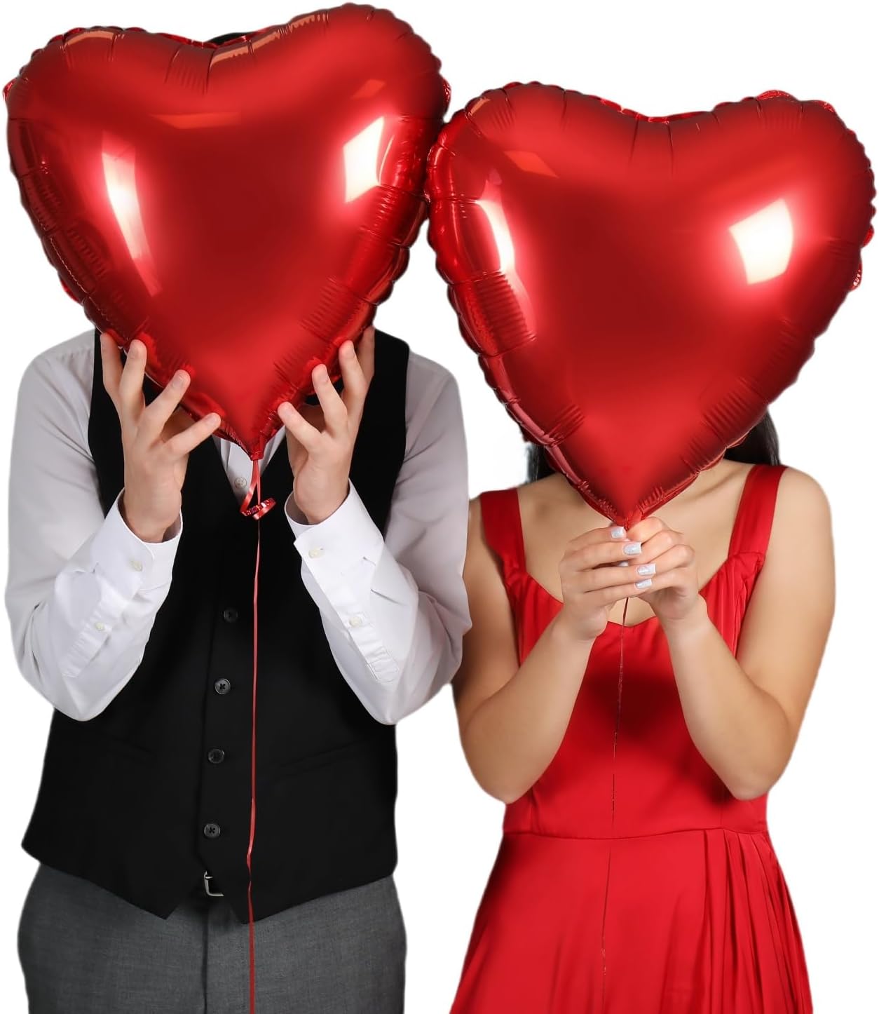 12Pcs Black Heart Balloons, 18 Inch, Love Balloons for Valentine's Day, Wedding, Birthday Decorations