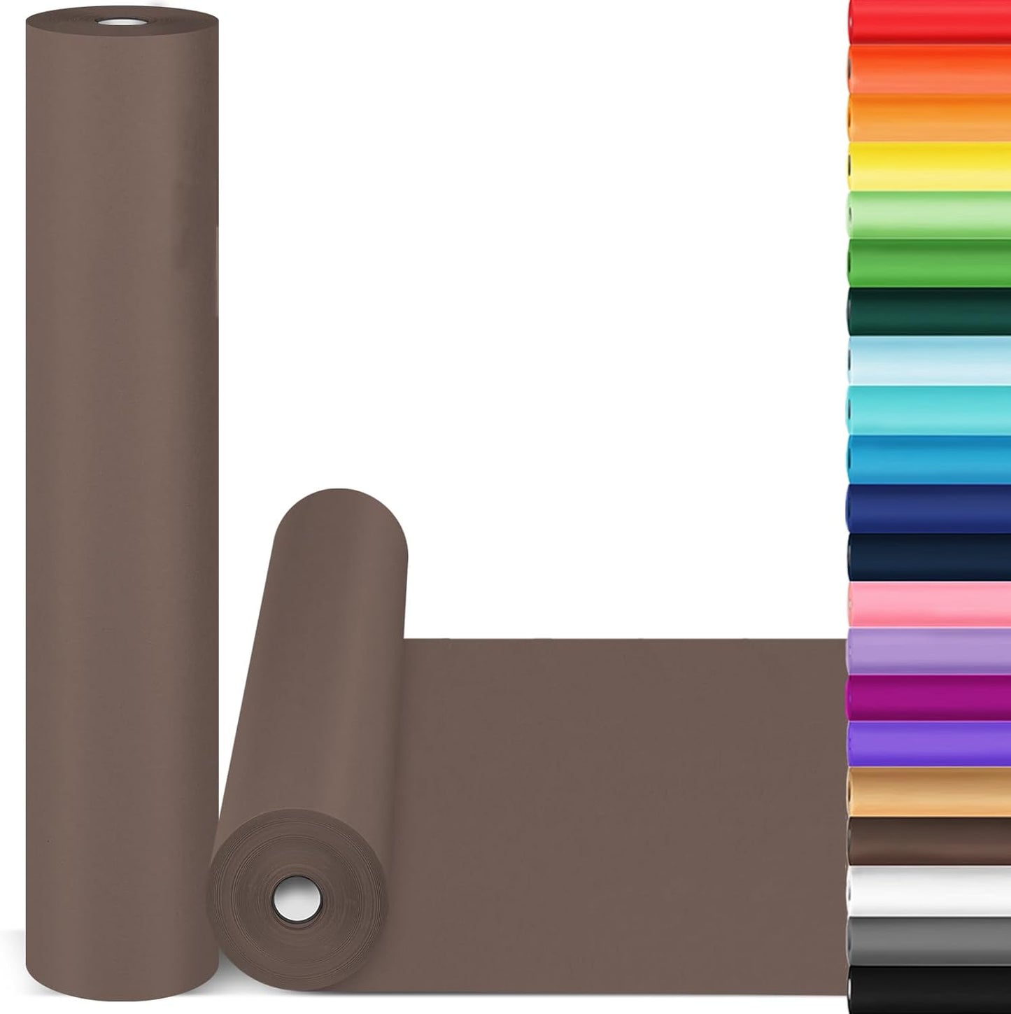 Chocolate Brown Wrapping Paper, 15"x900" Solid Color Art Craft Decorative Bulletin Board Kraft Paper for Men Dad Boys him, Perfect for Father's Day Eid Birthday Bouquet Flower Gift Wrap 80GSM 55LB