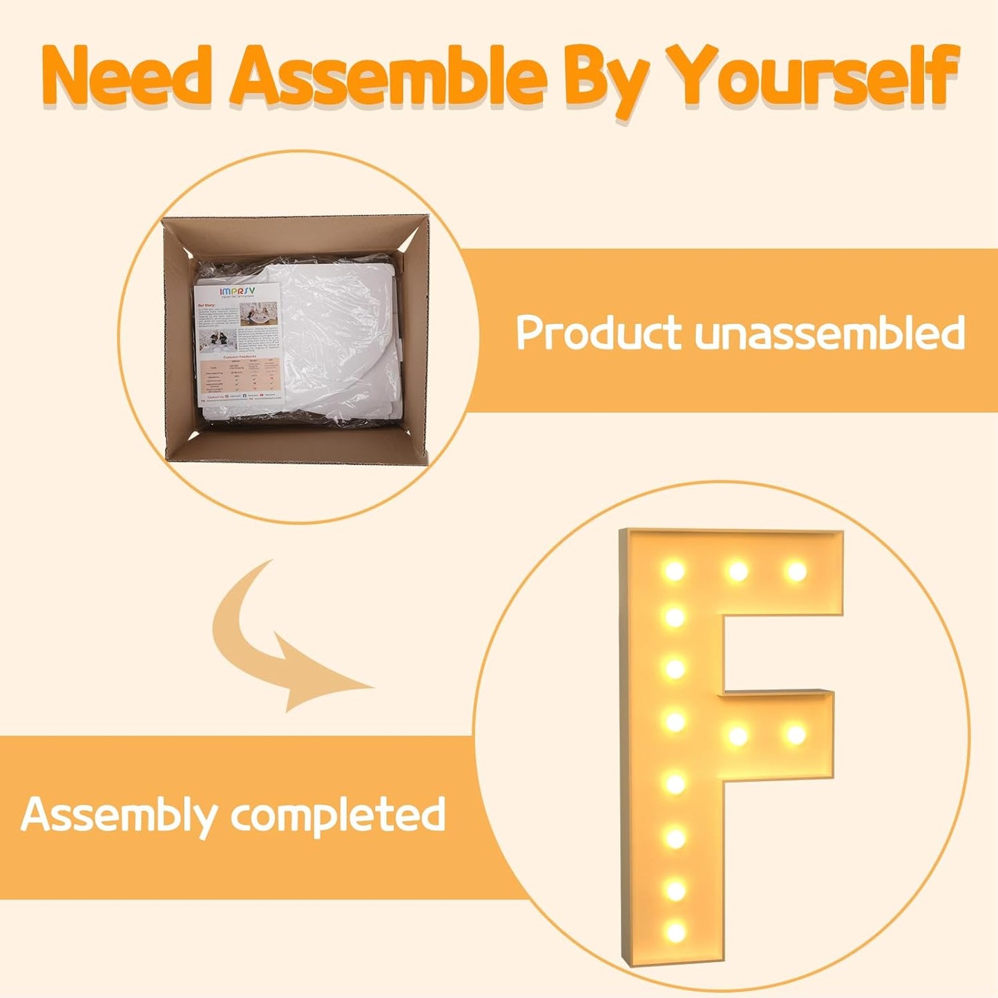 Marquee Letters 4 Feet Tall Large Light Up Letters F Happy Birthday Decorations Marry Me Engagement Party Decor Yellow Light Birthday Decorations Balloon Arch Kit Foam Sign F