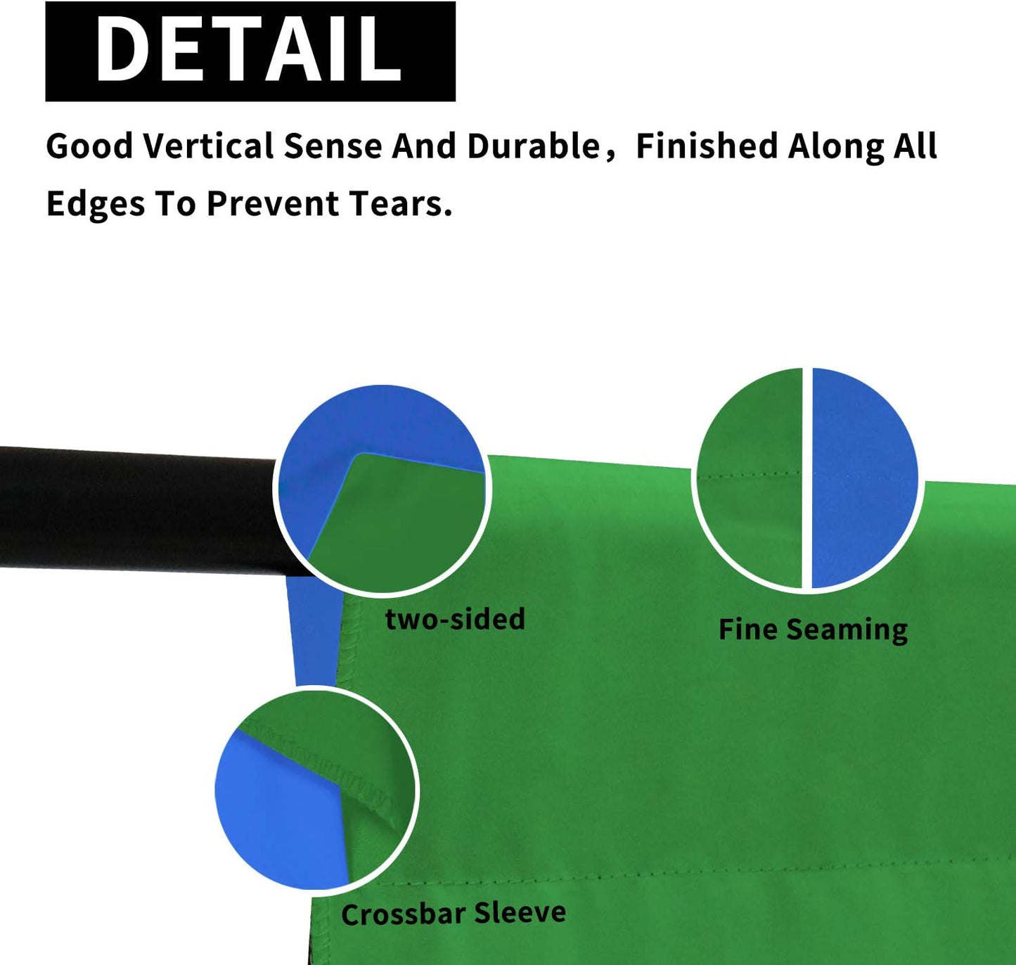 ISSUNTEX 6X9 ft Background Muslin Backdrop, Photo Studio, Collapsible High Density Screen for Video Photography and Television-Blue/Green