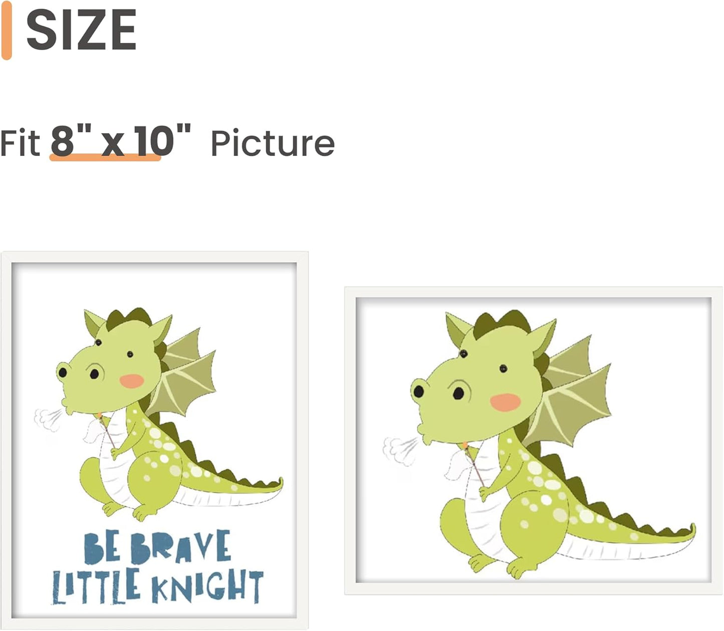 upsimples 8x10 Picture Frame Set of 3, Made of High Definition Glass for 8 x 10, Wall and Tabletop Display Thin Border Photo Frames for Home Decor, White