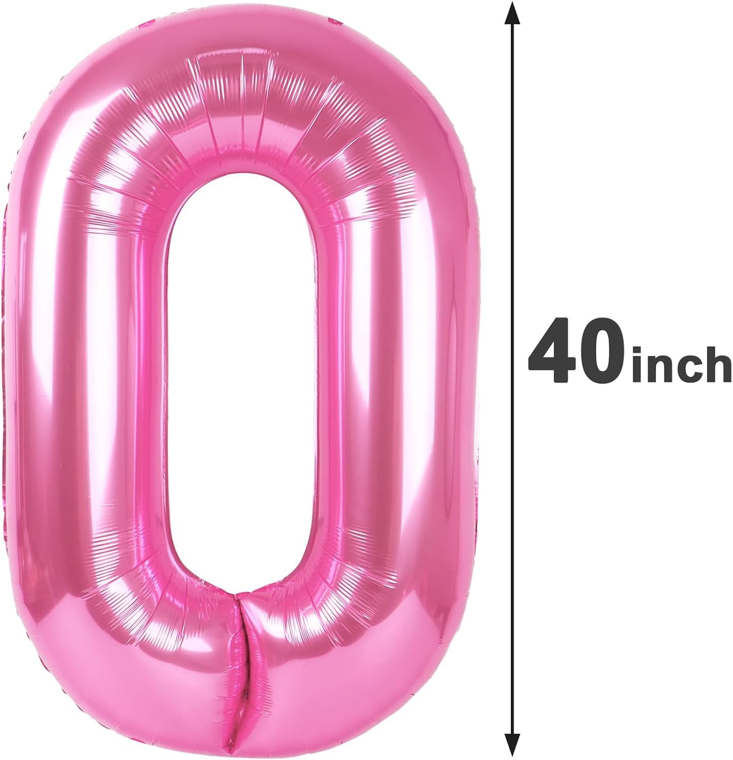 Pink 0 Number Balloon 40 Inch, 0 Decorations for 10 20 30 40 50 60 70 80 90 100Birthday, Foil Giant Birthday Graduations Anniversary Party Balloons