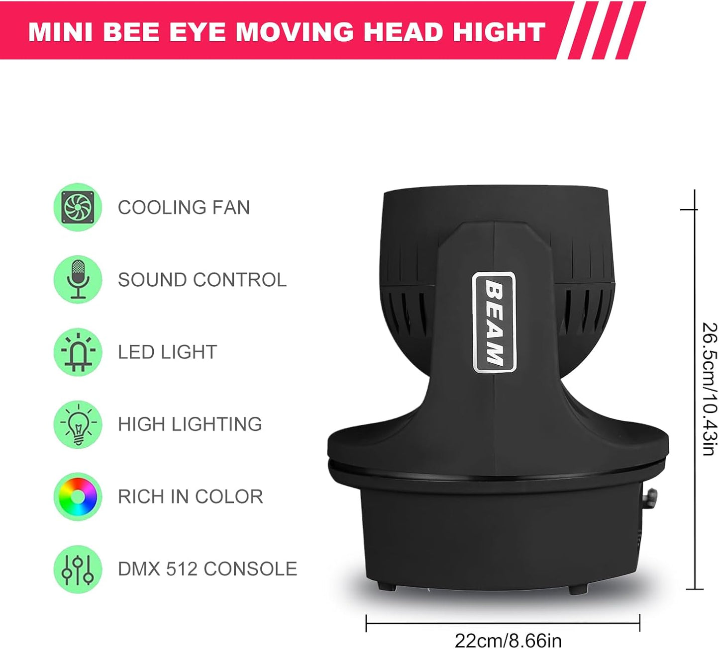 6x15W Mini Bee Eye Moving Head DJ Light, 90W LED RGBW Stage Light Rotate Beam Spot Effect, DMX Sound Activated Remote Control for Parties Wedding Bar Church Show (RGBW 4in1)