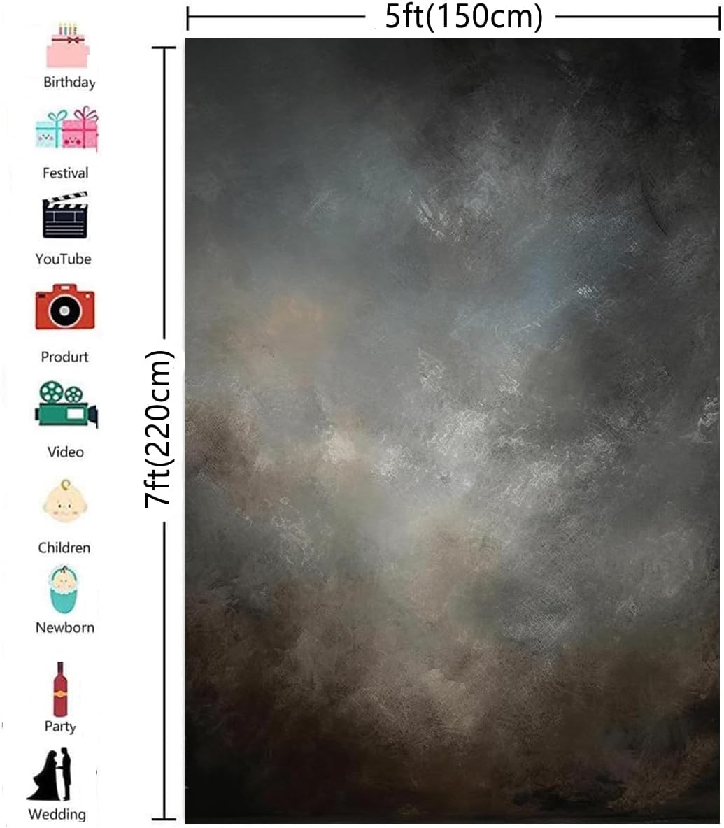 5x7ft Fabric Abstract Backdrop for Photography Vintage Portrait Old Master Background for Studio Prop