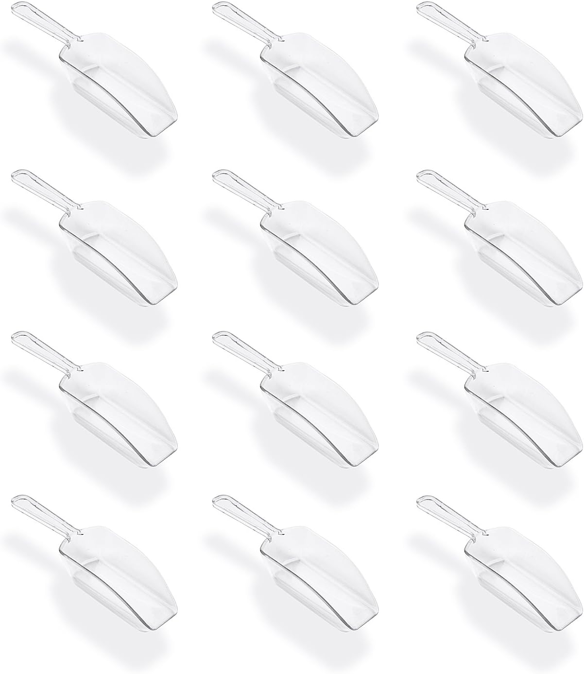 Super Z Outlet 5.5" Mini Acrylic Plastic Kitchen Scoops for Weddings, Candy Dessert Buffet, Ice Cream, Protein Powders, Coffee, Tea (Clear)