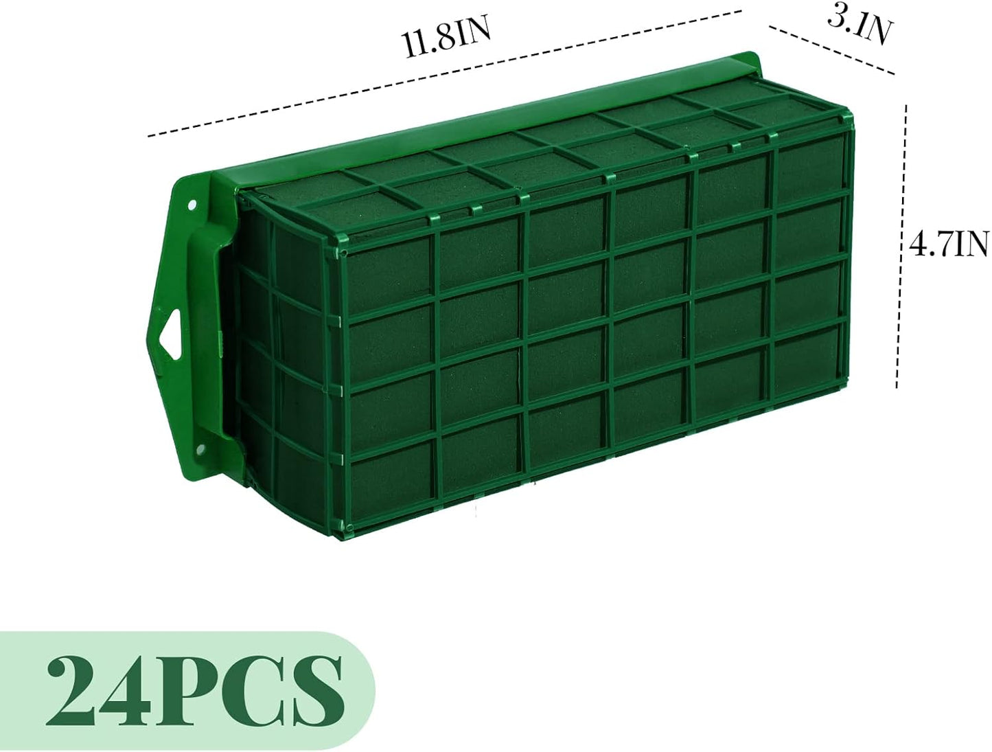 Boao 24 Pieces Floral Foam Cage Holder with Floral Foam for Fresh Flowers Cage Bowl for Table Centerpiece Flower Arrangement, Rectangle, 11.8 x 4.7 x 3.1 Inch