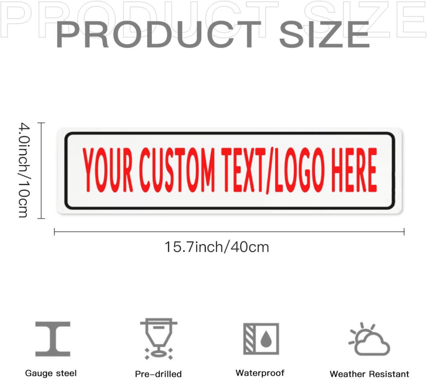 Custom Sign Personalized Custom Metal Sign, Customize For Office, Business, Workplace, Office, Home, Delivery Signs 4x16