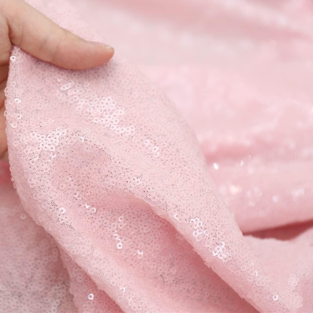 Poise3EHome 6FT x 8FT Pink Sequin Backdrop Photography Backdrop Curtain for Party Decoration, Pink