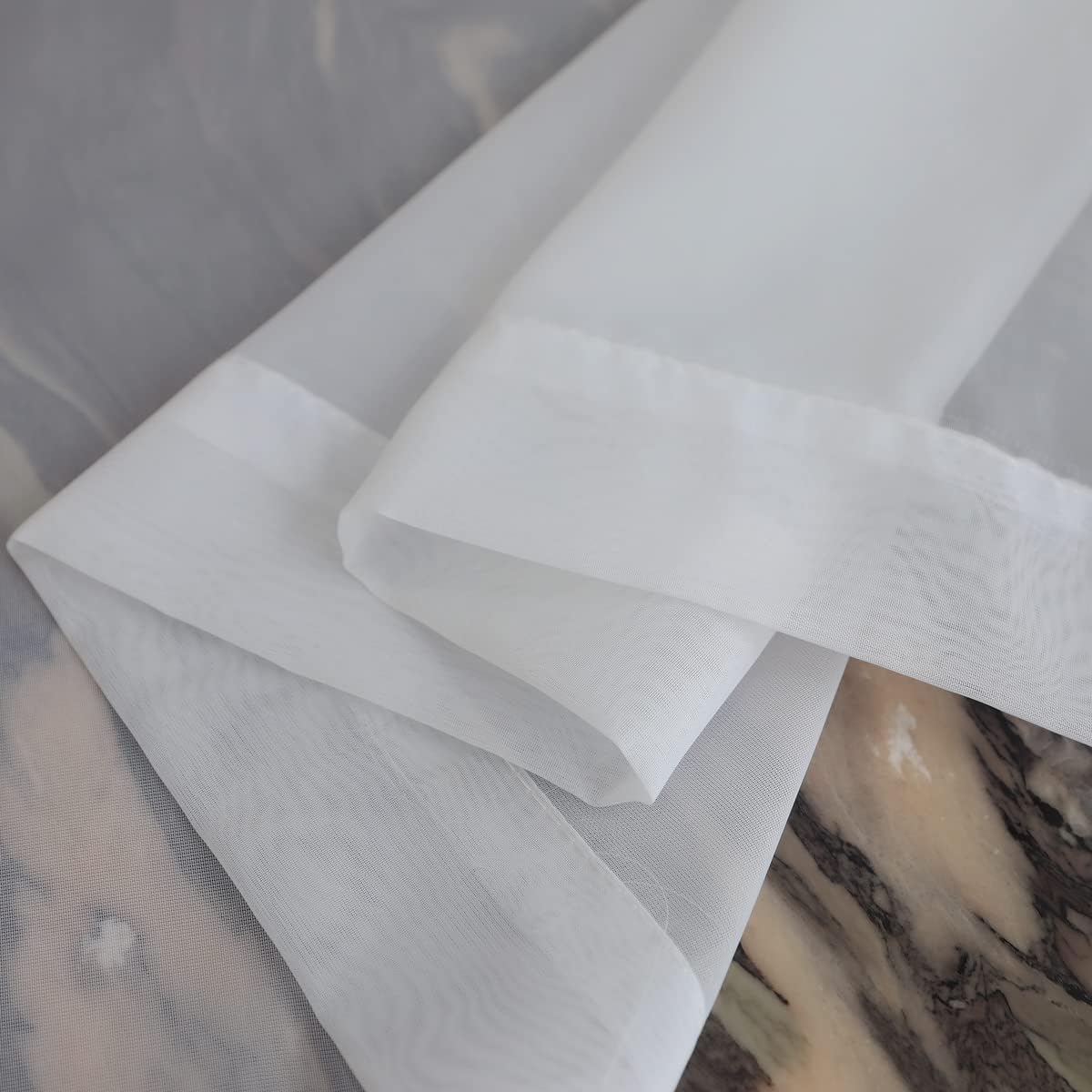 Window Ivory Sheer Curtains 84 Inches Long 2 Panels Sheer Curtain Basic Rod Pocket Panel for Bedroom Children Living Room Yard Kitchen (Ivory, 52" W x 84" L | 2 pcs)