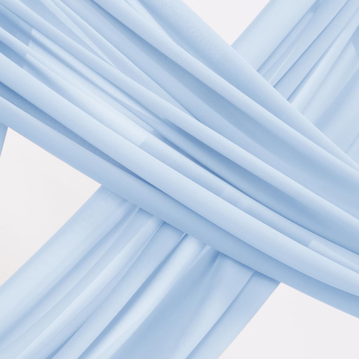 Socomi Wedding Arch Draping Fabric 2 Panels 29" x 19Ft Baby Blue Sheer Chiffon Curtain Drapes 6 Yards for Wedding Ceremony Birthday Party Decoration