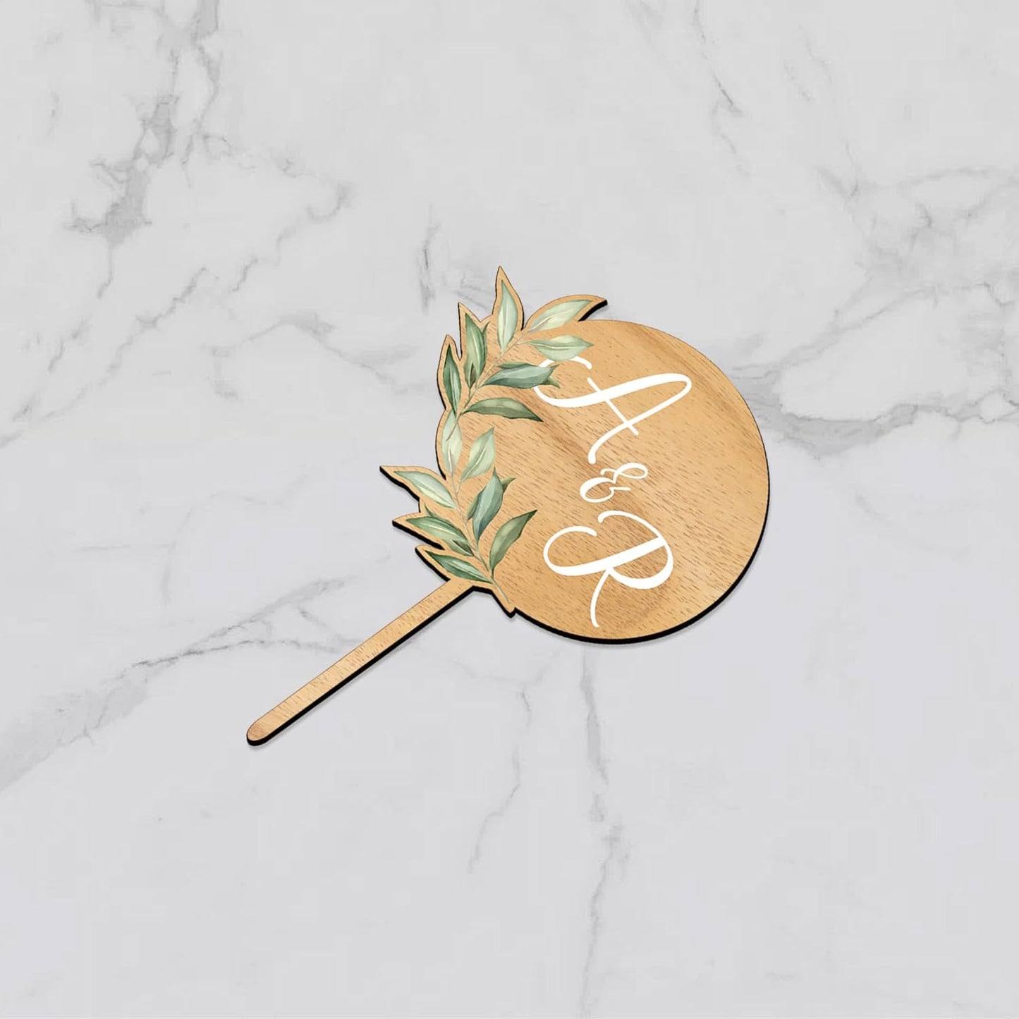 Custom Wedding Cupcake Toppers Personalized Cake Cupcake Decorations in Wood (36 PCS)