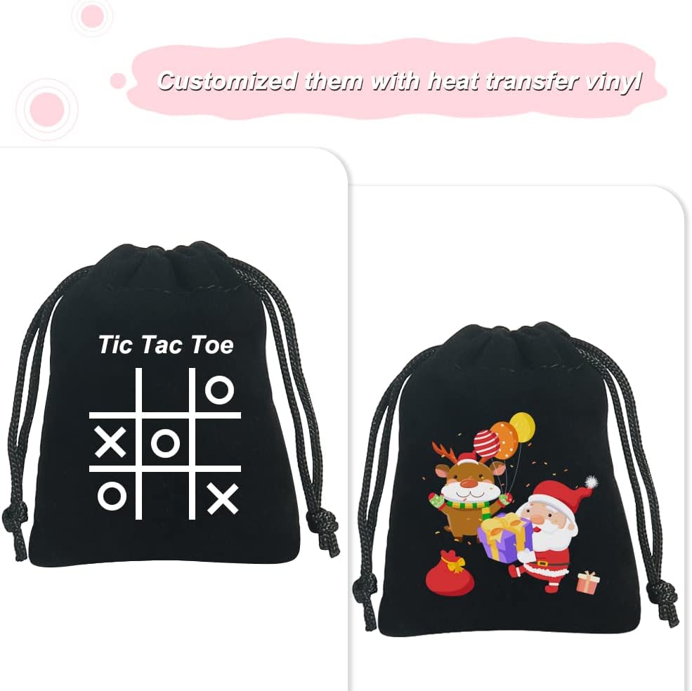 Shintop 50pcs Little velvet Jewelry bags, 3x4inch Black Drawstring Gift pouches Coin Purse for Dice Small Business Party Favor