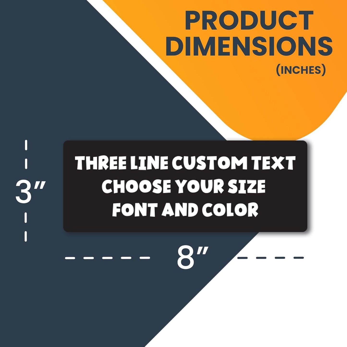 Magnet Me Up Three Line Custom Text Customizable Magnet Decal, Design Your Own Personalized Car Magnet, 3x8 Inch, for Business, Advertising, Gift, Choose Your Text, Font and Color, Crafted in USA