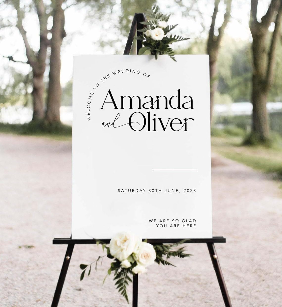 Minimalist Modern Wedding Welcome Sign - Large Poster, Simple Editable Reception Sign