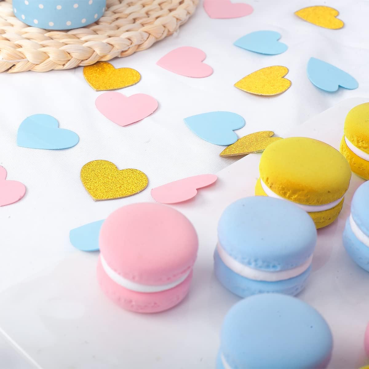 Blue Gold Pink Party-Decorations Gender-Reveal - 200Pcs Heart Confetti Sprinkle Paper Dot Table Decor Baby Birthday Ideas Even Party Supplies