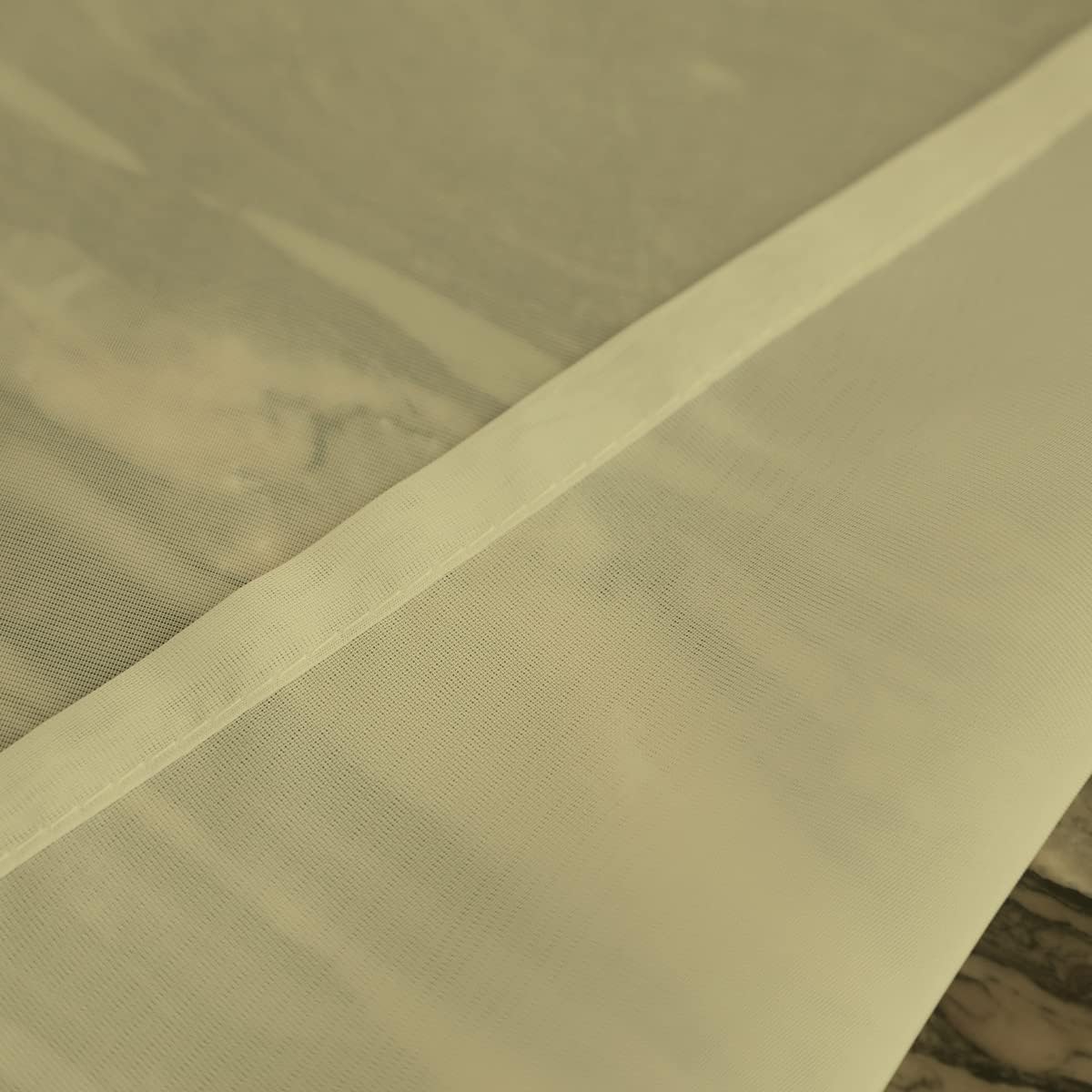 Window Light Yellow Sheer Curtains 72 Inches Long 2 Panels Sheer Curtain Basic Rod Pocket Panel for Bedroom Children Living Room Yard Kitchen (Light Yellow, 52" W x 72" L | 2 pcs)