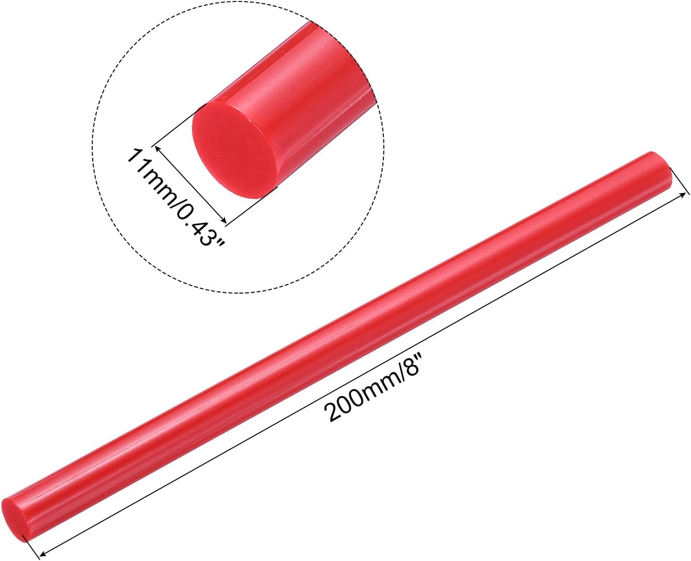 uxcell 20pcs Hot Glue Sticks for Glue Gun 11mm/0.43-inch x 8-inch Mini Hot Melt Adhesive Glue Stick Rose Red