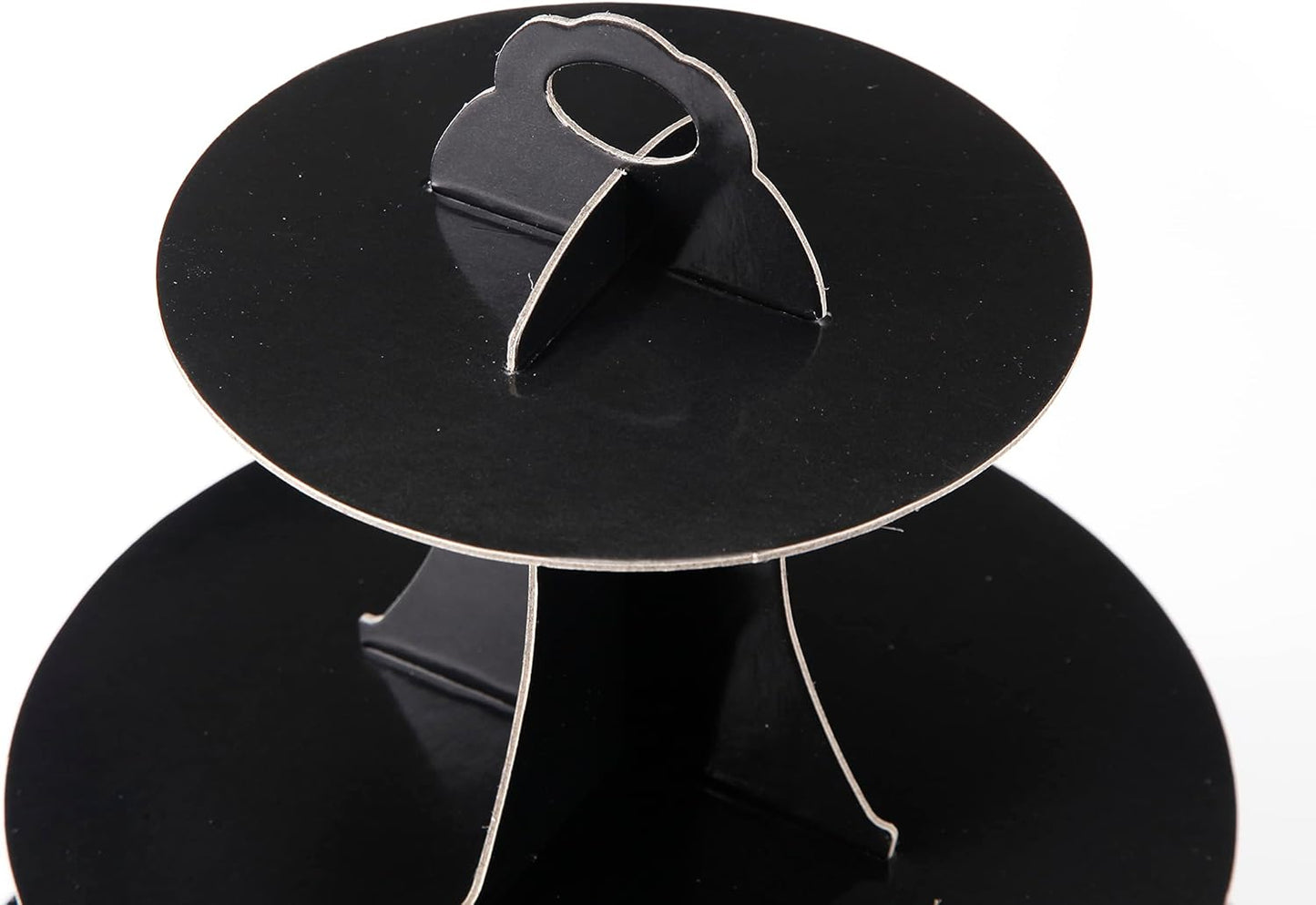 2Pcs 3-Tier Cupcake Stand, Cake Stand holder, Tiered DIY Cupcake Stand Tower for Dessert Table Displays, Birthday Theme Party Favors Decoration, Floral Tea Party, 12" W x 12.8" H, Black