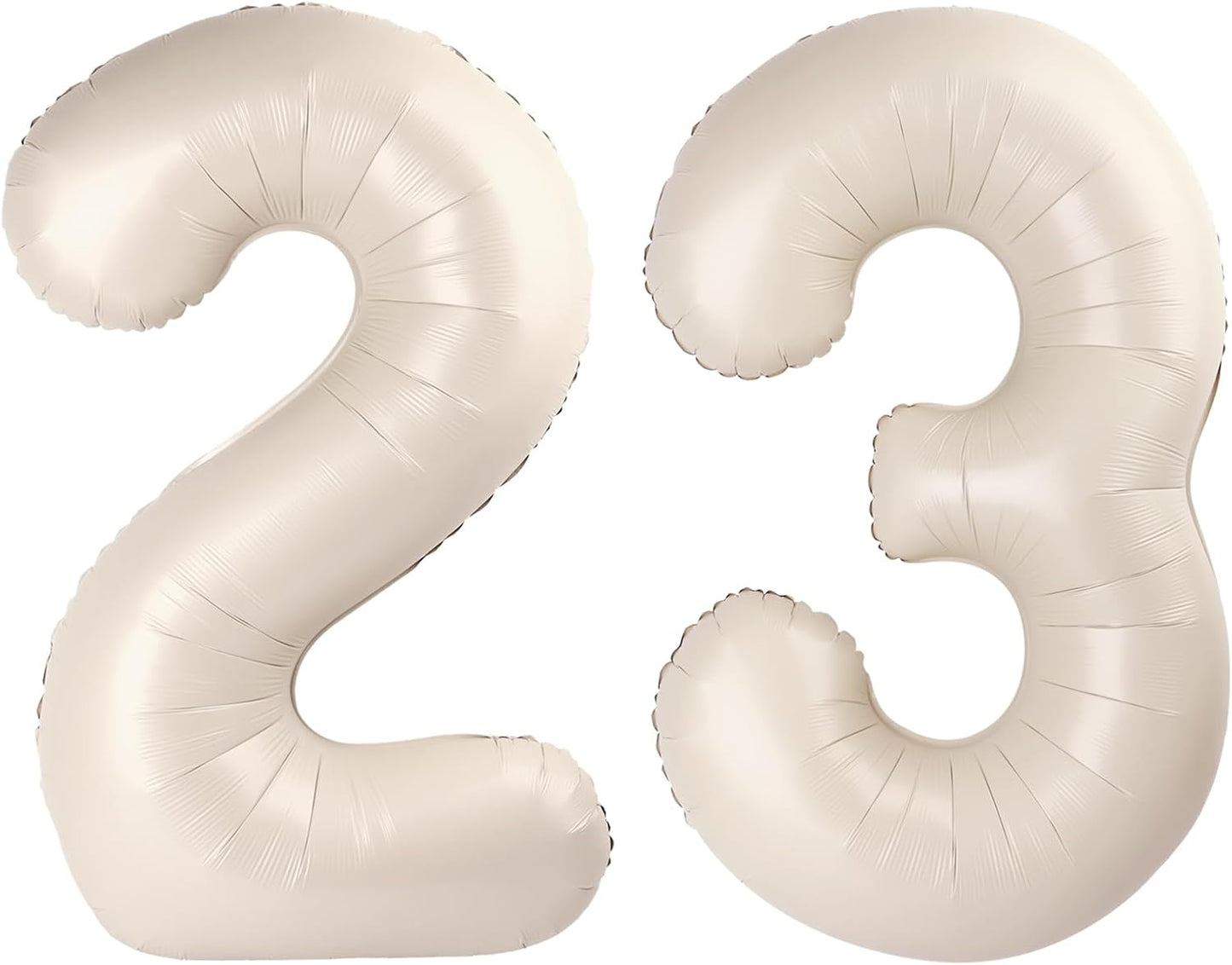 40 Inch Cream White 23 32 Large Number Balloon, 23 32 Cream White Birthday Party Decorations, Numbers 23 32 Foil Balloons for Anniversary Graduations Celebration Supplies