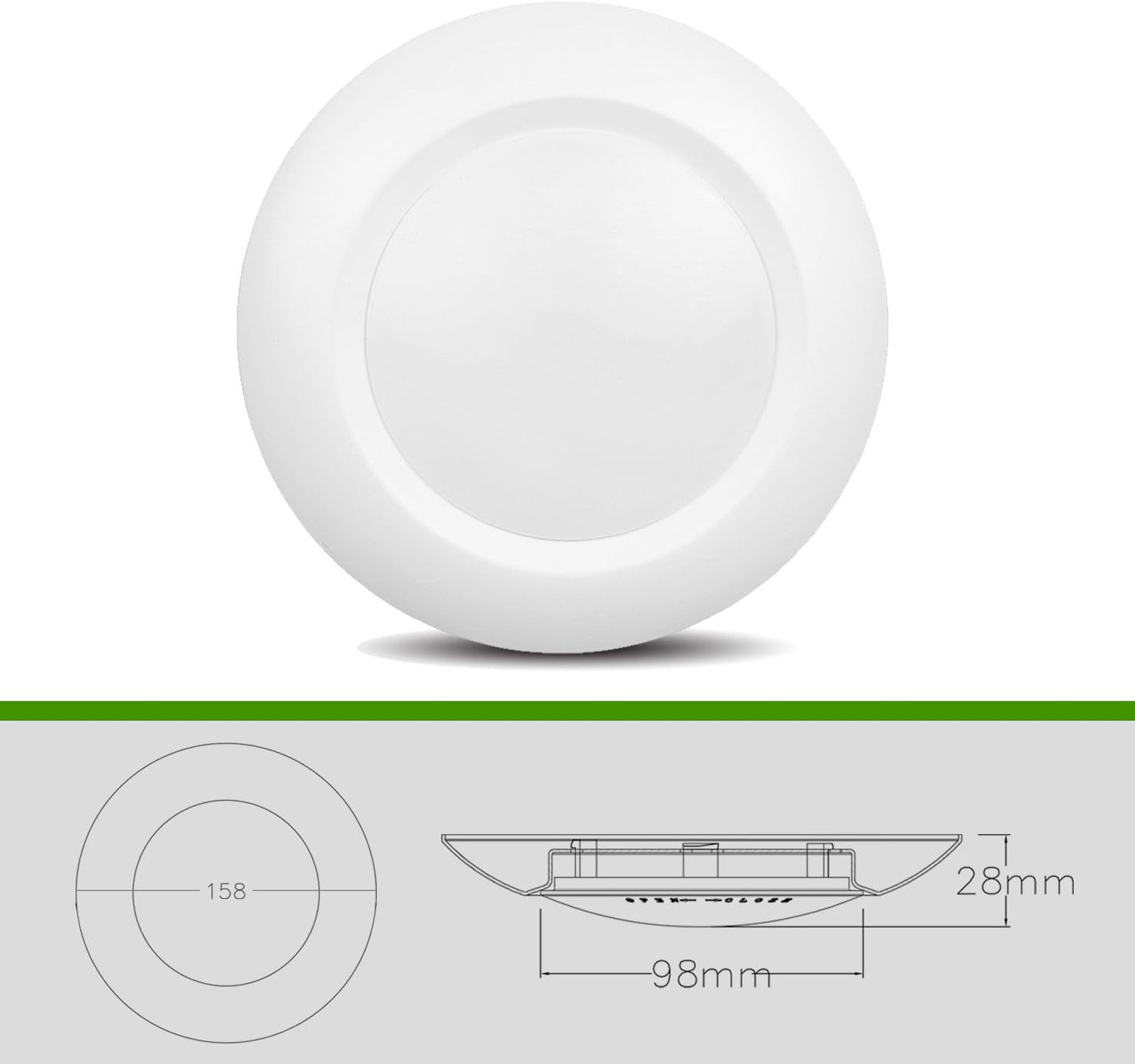 10 Packs 4 Inch LED Low Profile Recessed & Surface Mount Disk Light, Round, 10W, >600 Lumens, 3000K Warm White, CRI80, DOB Design, Dimmable, ETL Listed, White