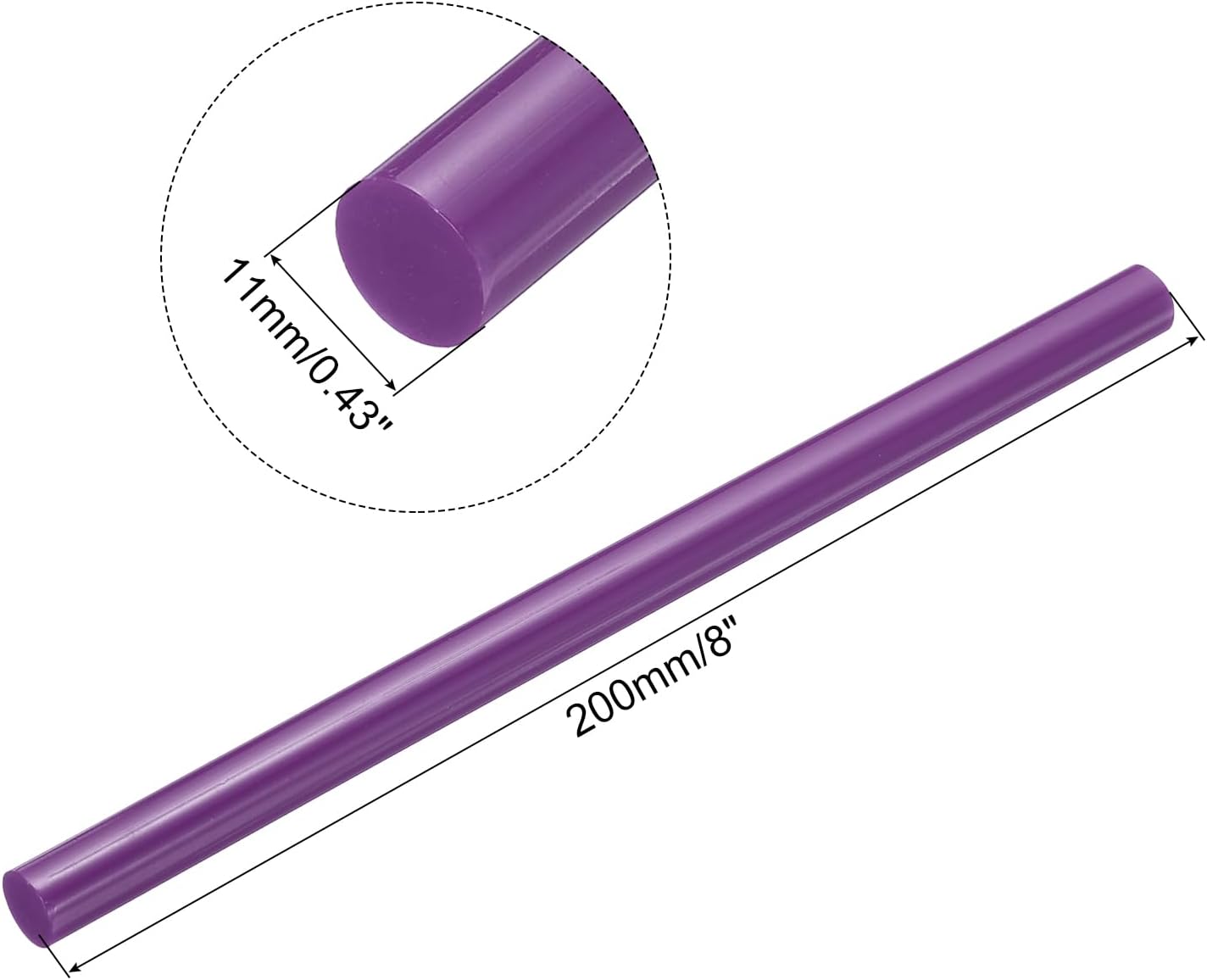 uxcell 20pcs Hot Glue Sticks for Glue Gun 11mm/0.43-inch x 8-inch Mini Hot Melt Adhesive Glue Stick Purple